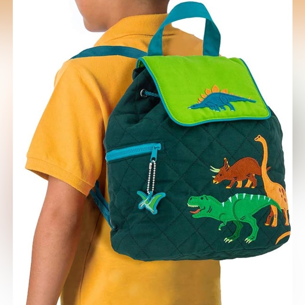 Stephen Joseph Green Dino Quilted Backpack Preschool Kids « Logan »